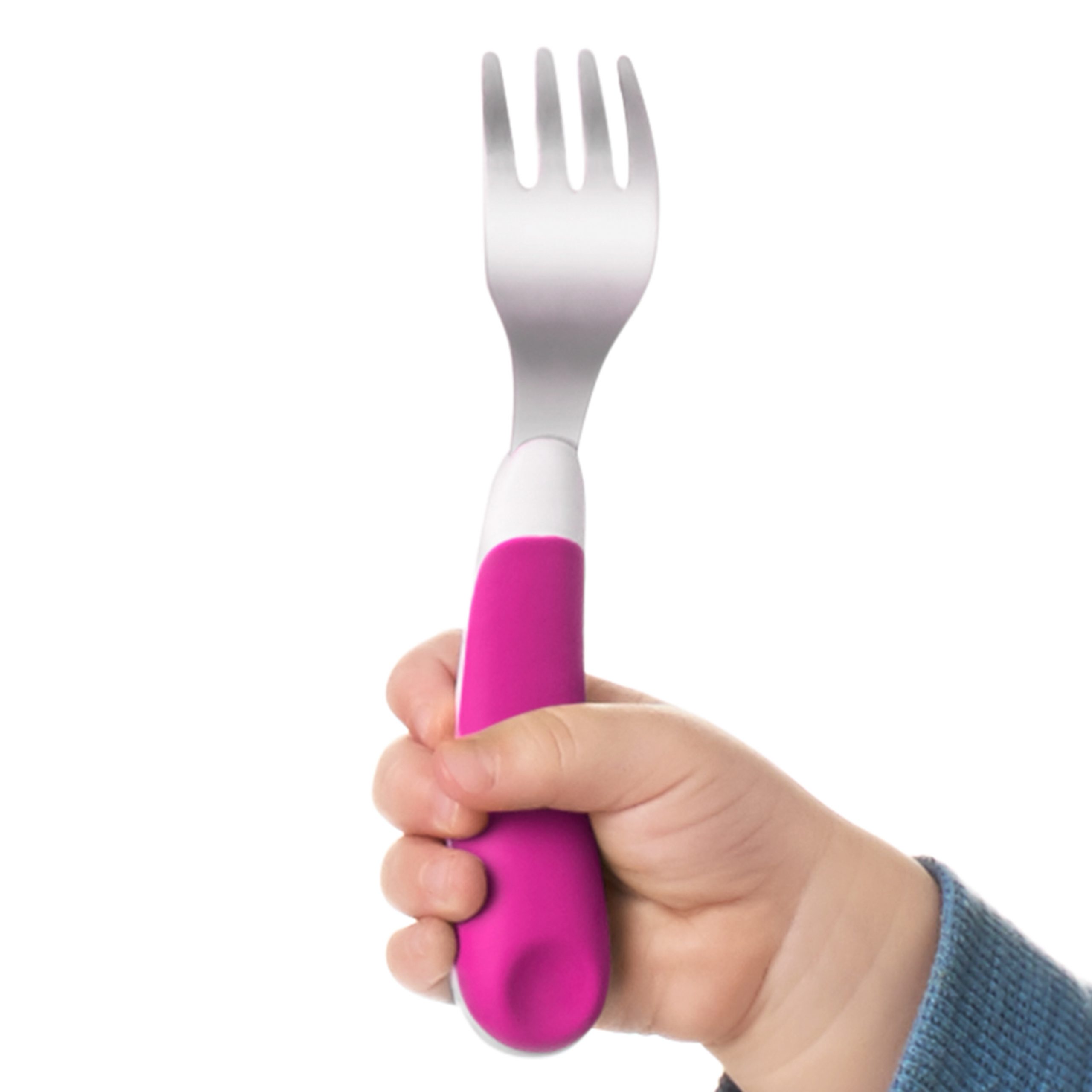 Oxo Tot - Fork & Spoon Set - Pink - Image 3