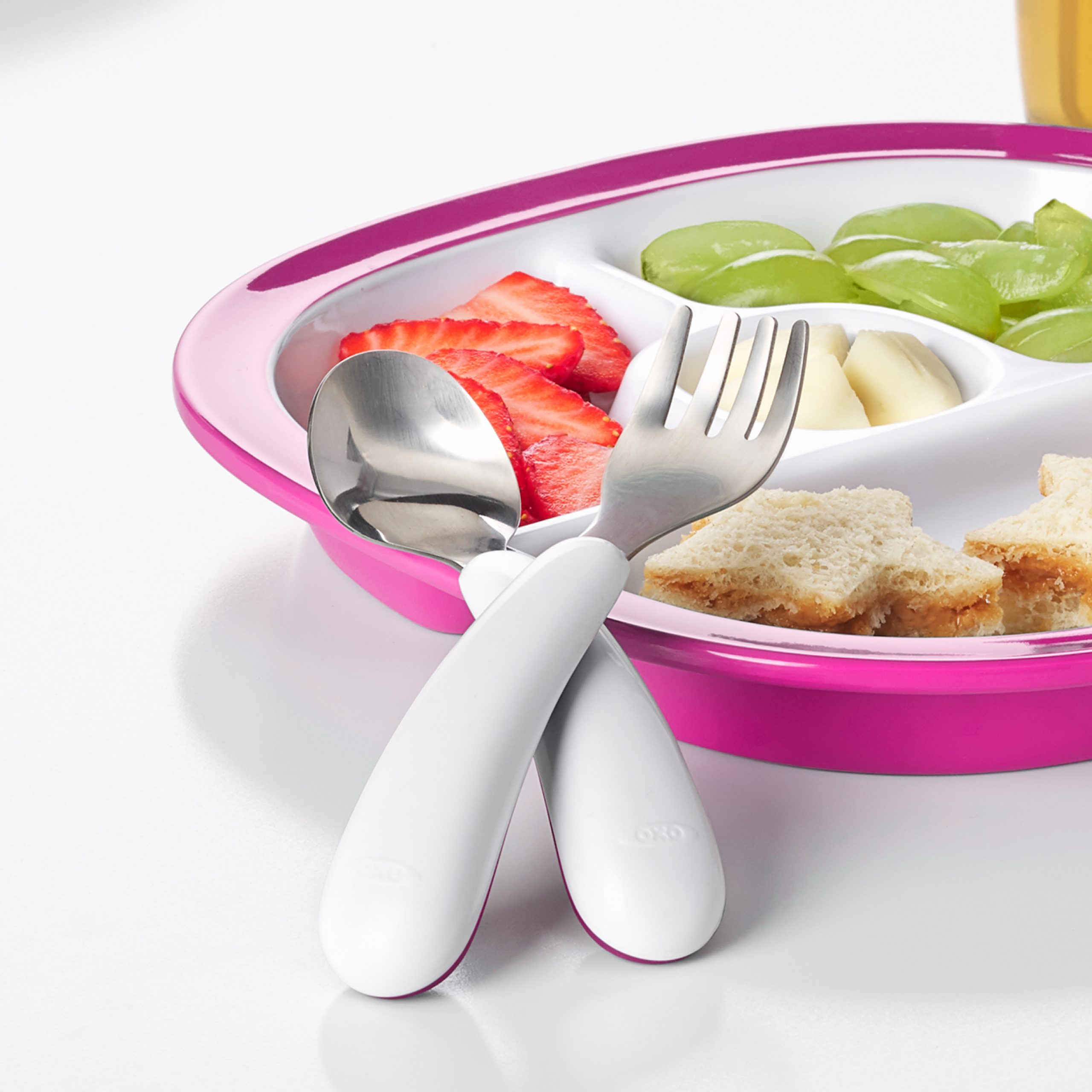 Oxo Tot - Fork & Spoon Set - Pink - Image 2