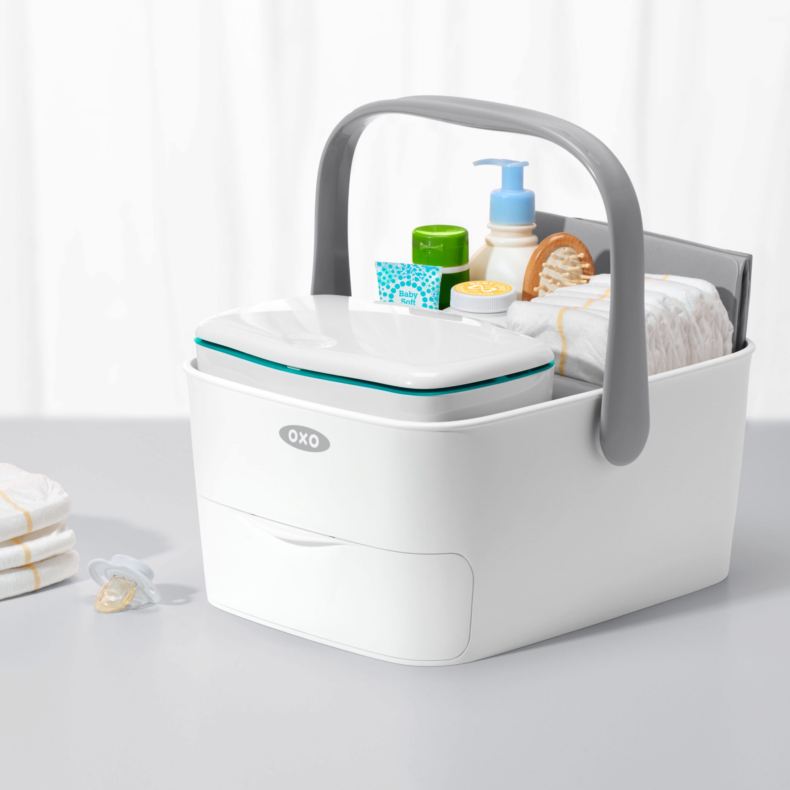 OXO TOT Diaper Caddy With Changing Mat- GREY - Image 2