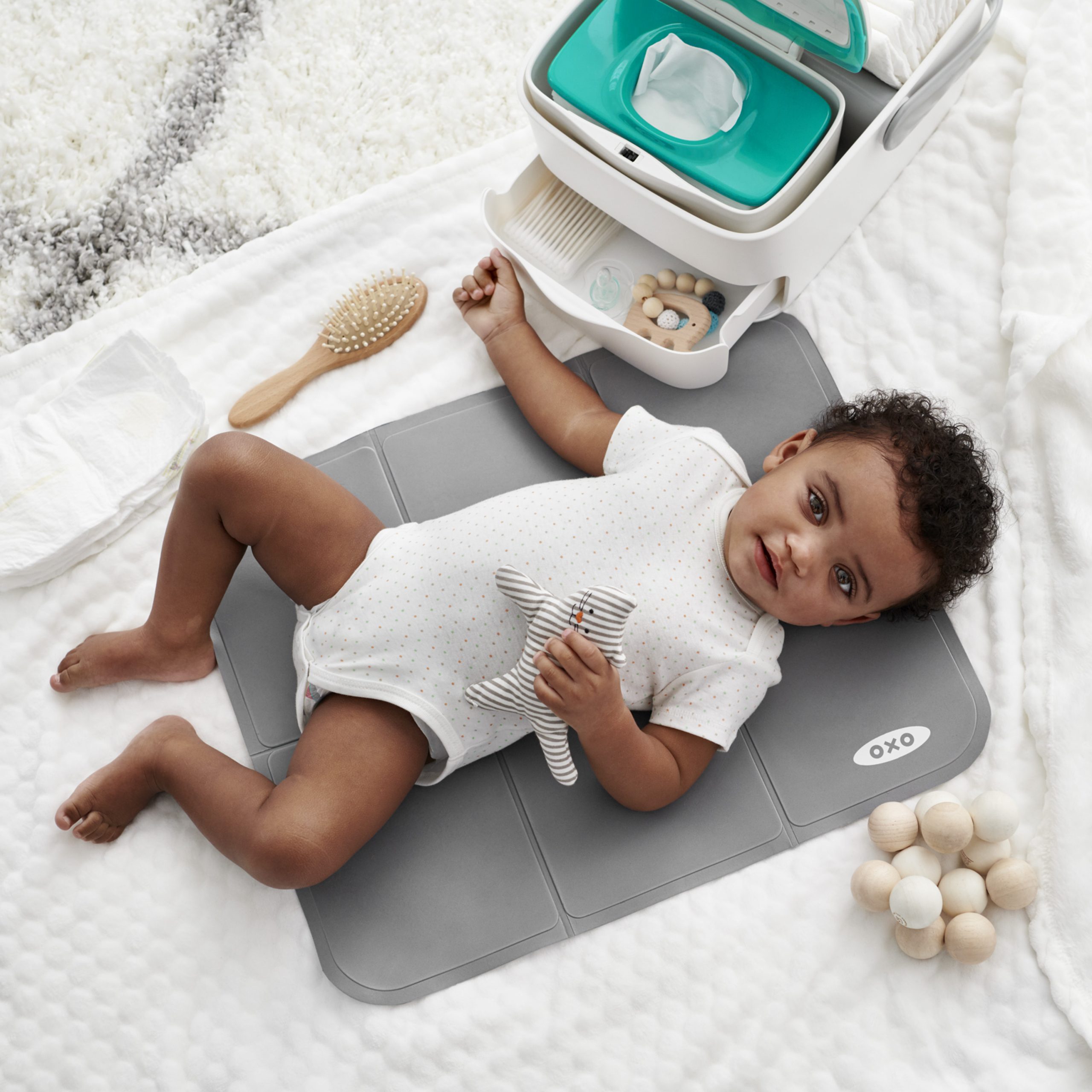 OXO TOT Diaper Caddy With Changing Mat- GREY - Image 17