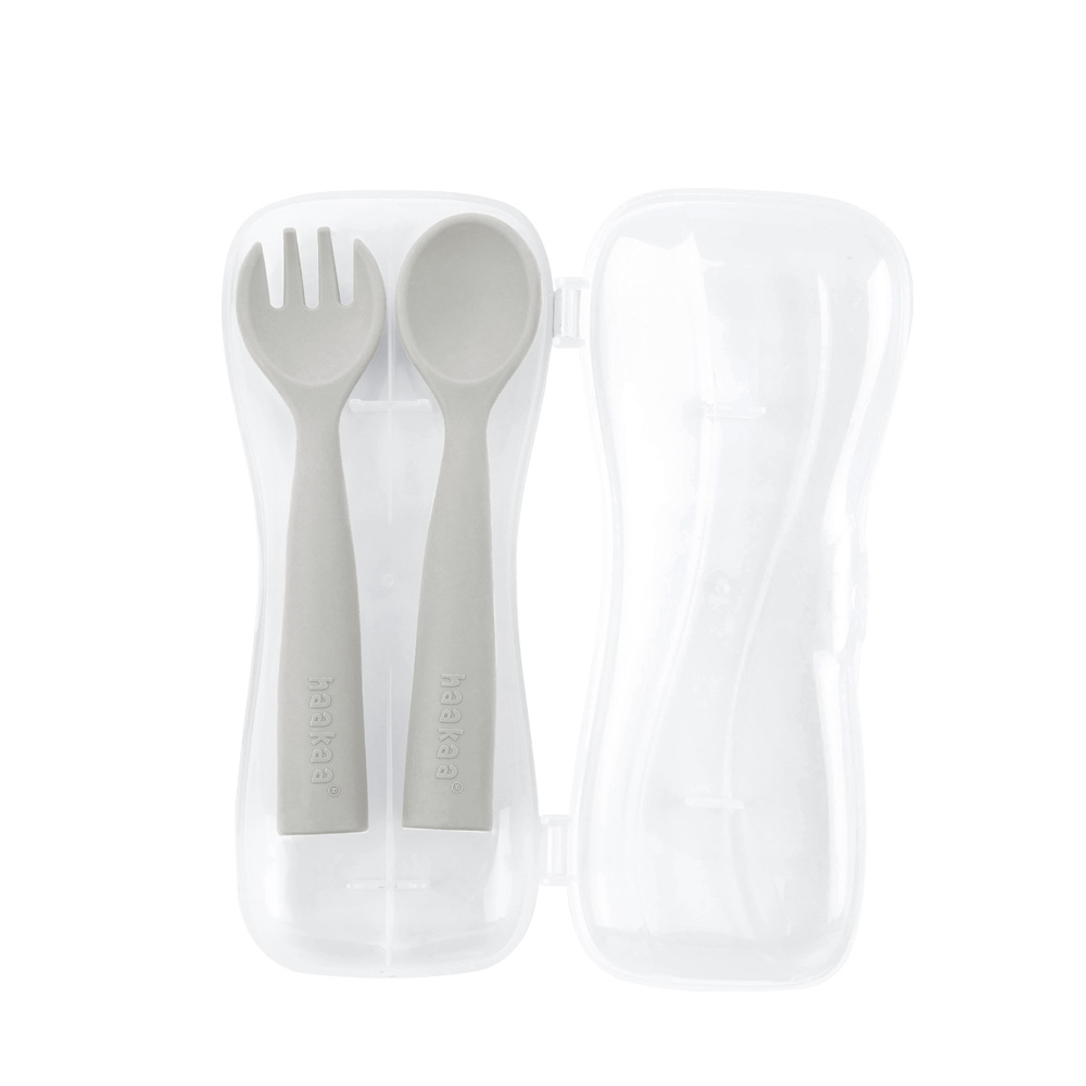 Bendy Silicone Cutlery Set + Case - Suva Grey