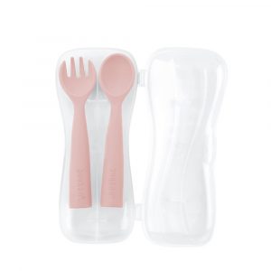 Bendy Silicone Cutlery Set + Case - Blush