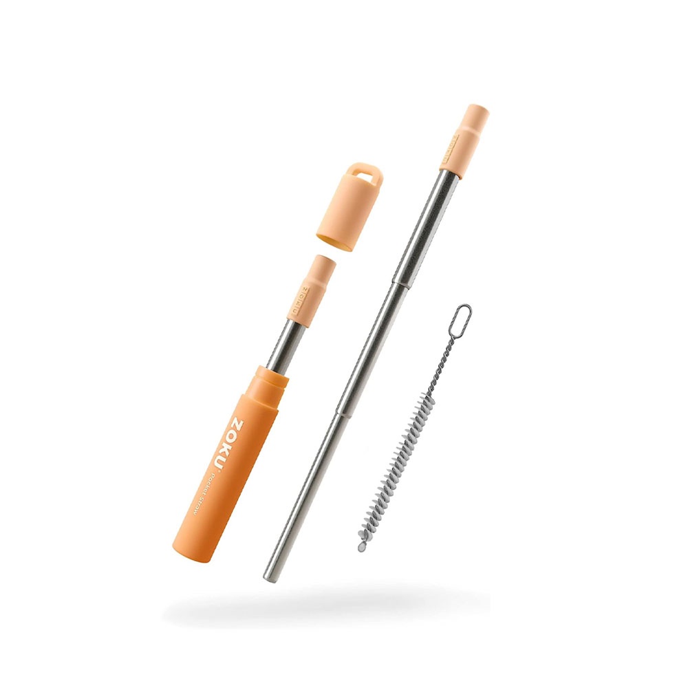 Two Tone Pocket Straw - Orange - Image 6