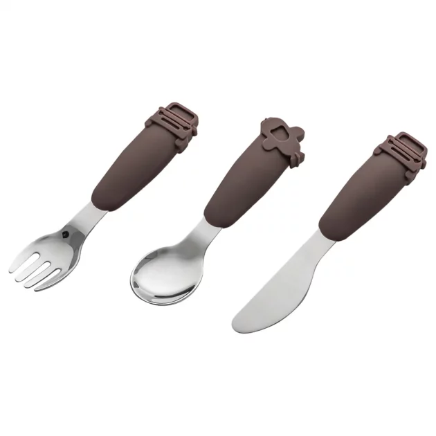 Citron Silicone Cutlery Set with Pouch Plum - Image 3
