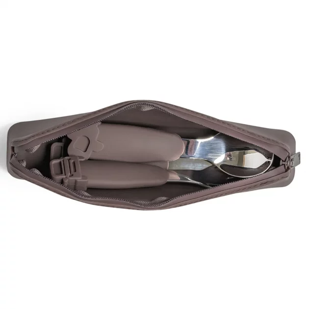 Citron Silicone Cutlery Set with Pouch Plum - Image 4