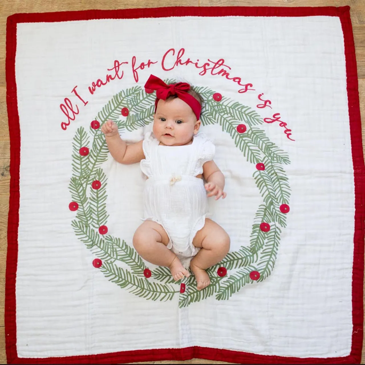 Double sided muslin quilt - Gingerbread Man / Christmas - Image 2