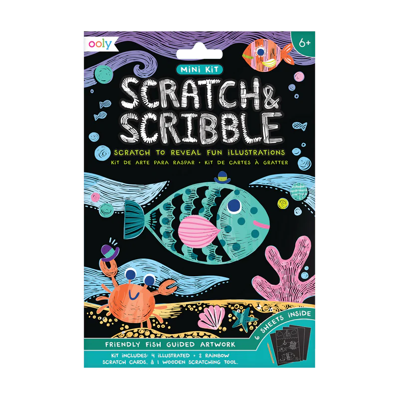 Mini Scratch & Scribble Art Kit: Friendly Fish