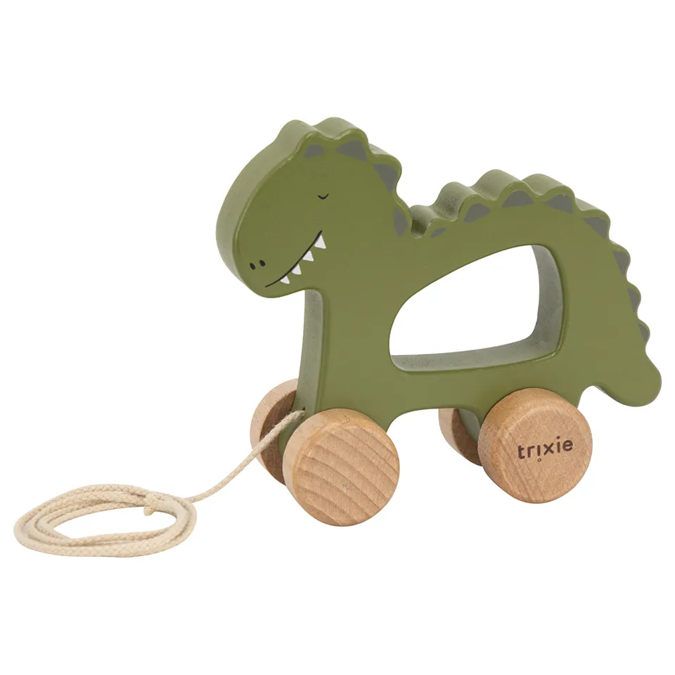 Wooden pull along toy - Mr. Dino