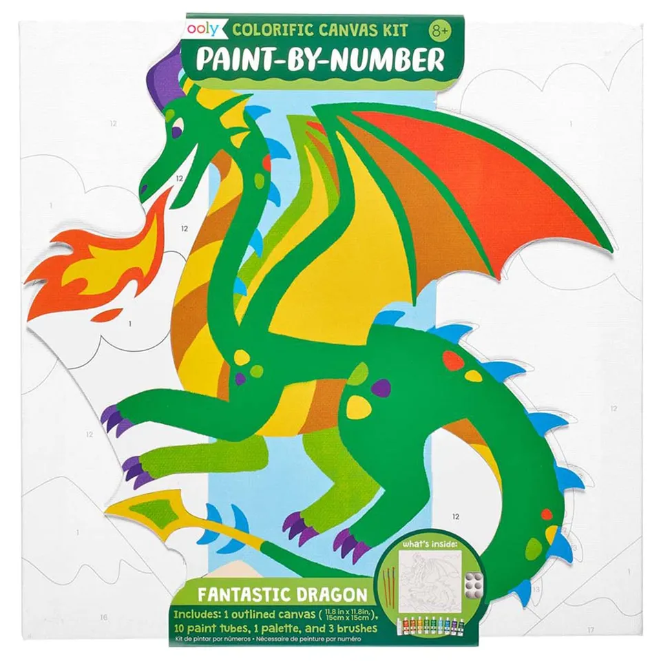 Colorific Canvas Paint By Number Kit - Fantastic Dragon