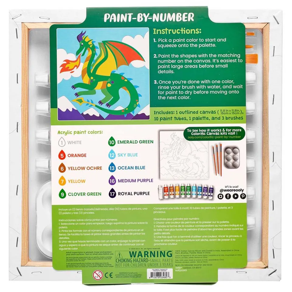 Colorific Canvas Paint By Number Kit - Fantastic Dragon - Image 2