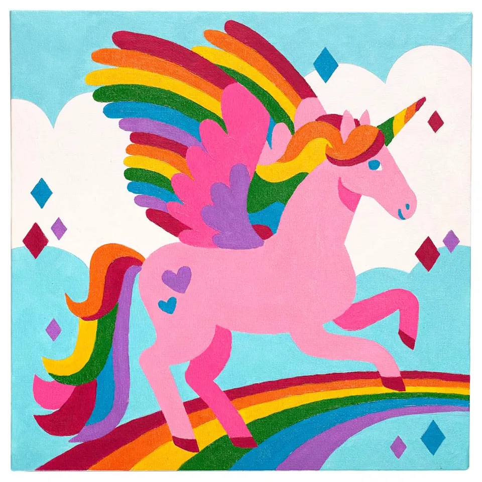 Colorific Canvas Paint by Number Kit - Magic Unicorn - 15 pcs set
