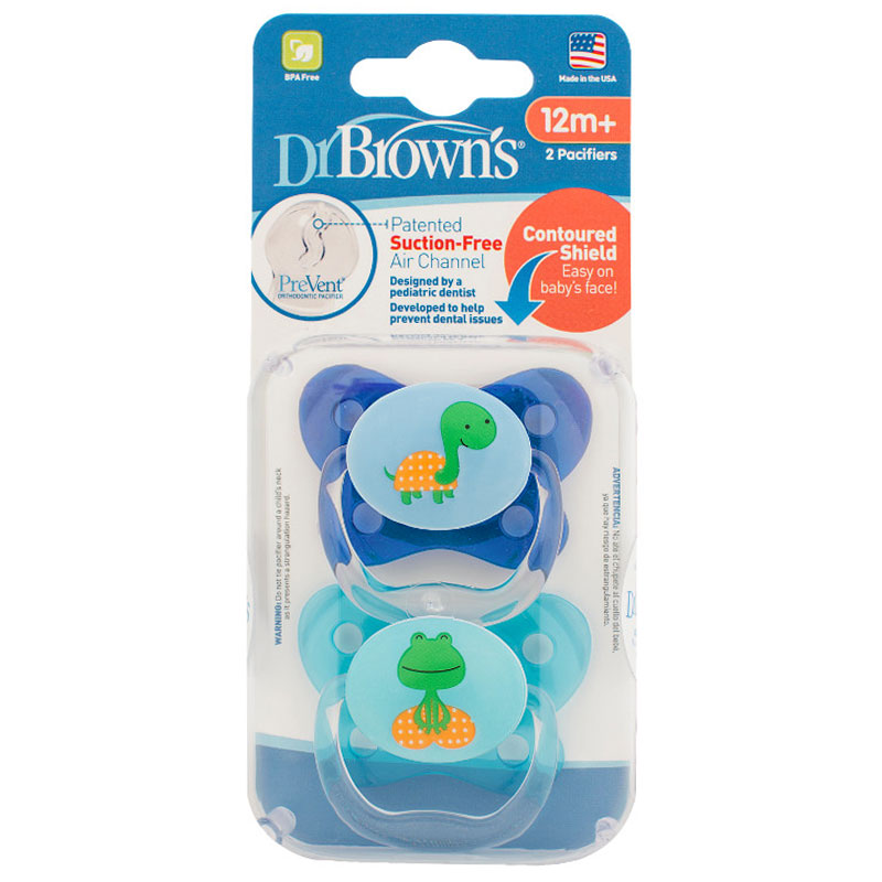 Dr Brown’s 12m+ Pacifiers Suction Free Air Channel Turtle Blue