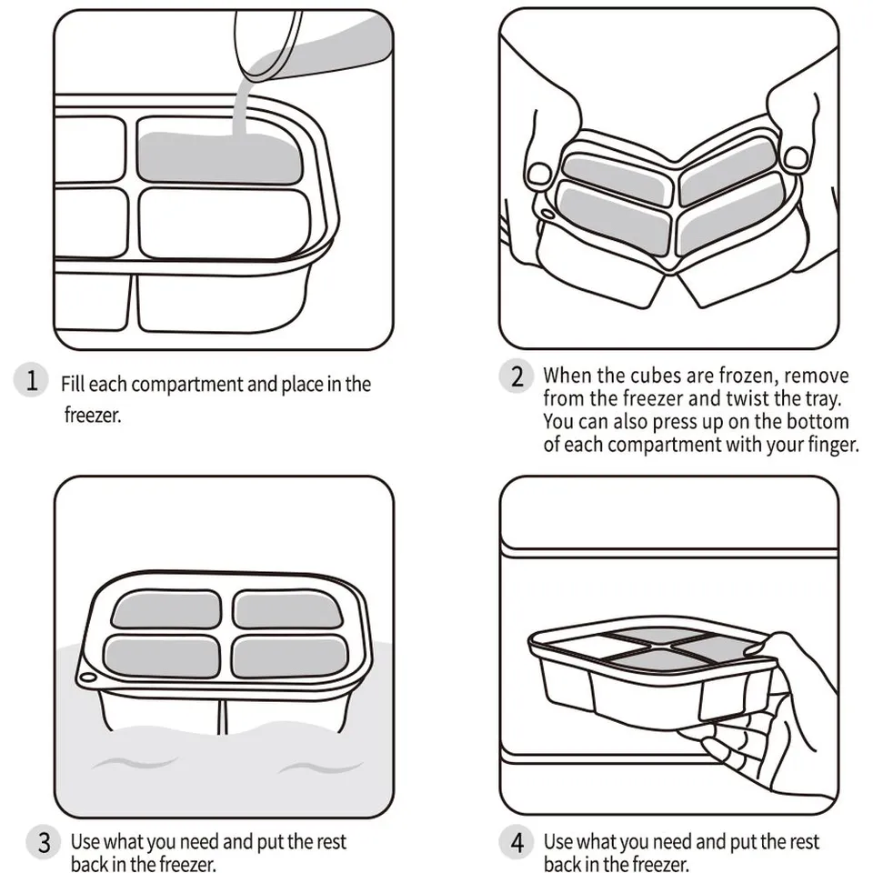 Easy-Freeze Tray - 8 Compartments - Pea Green - Image 5