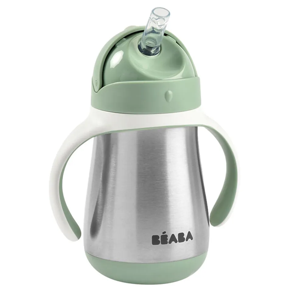 Beaba - Stainless Steel Straw Cup - Sage Green - Image 2
