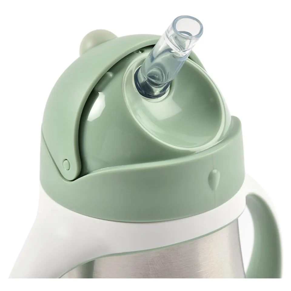 Beaba - Stainless Steel Straw Cup - Sage Green - Image 3