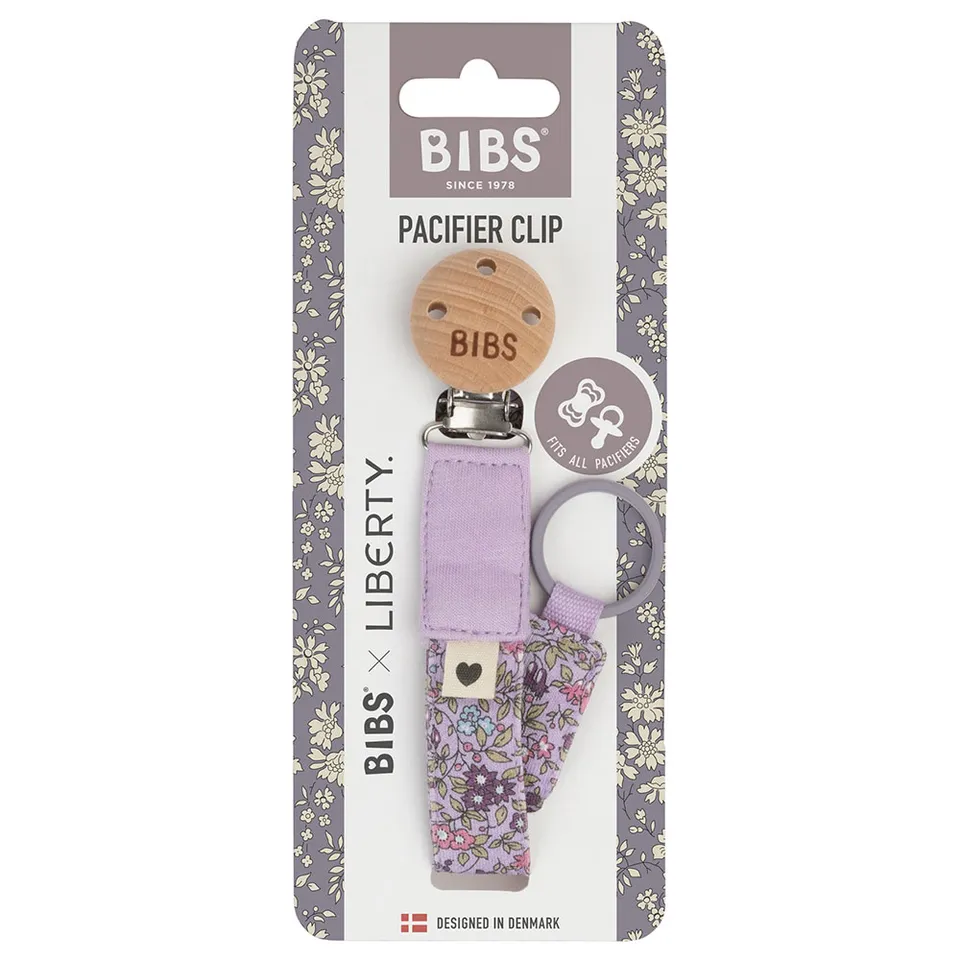 Bibs x Liberty Pacifier Clip Chamomile Lawn  Violet Sky - Image 2