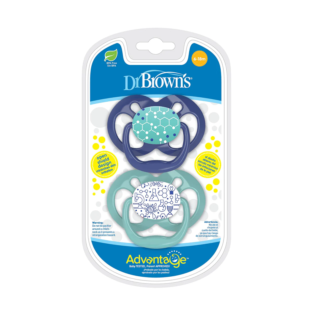 Dr. Browns - Stage 2 Advantage Pacifier Chemistry 2pcs (6-18m)