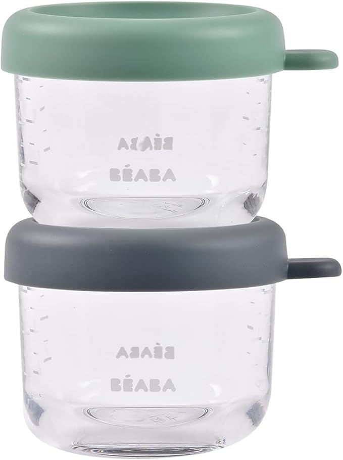 Conservation Jar Glass Set of 2 x 150ml - Mineral/Sage Green