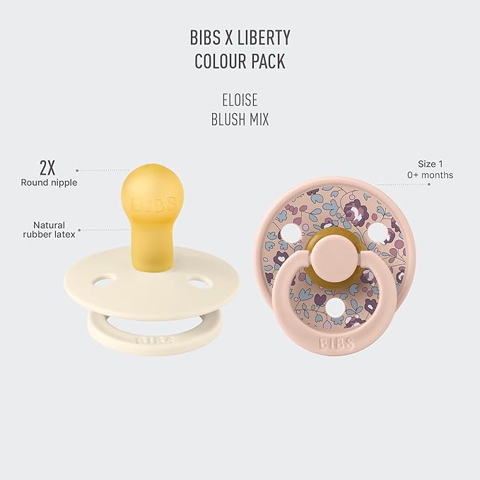 Bibs x Liberty Colour 2 Pack  Eloise Latex Size 1 Blush Mix - Image 2