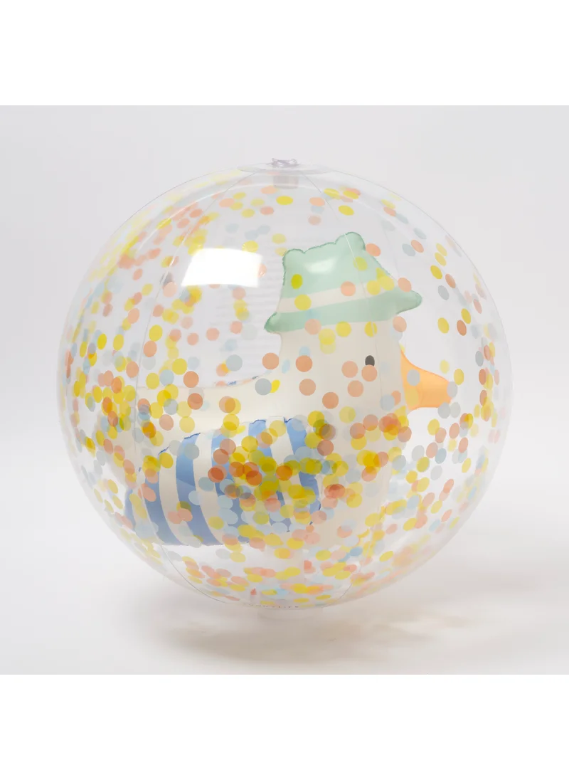 SunnyLife - 3D Inflatable Beach Ball Sid the Seagull Blue Stripe