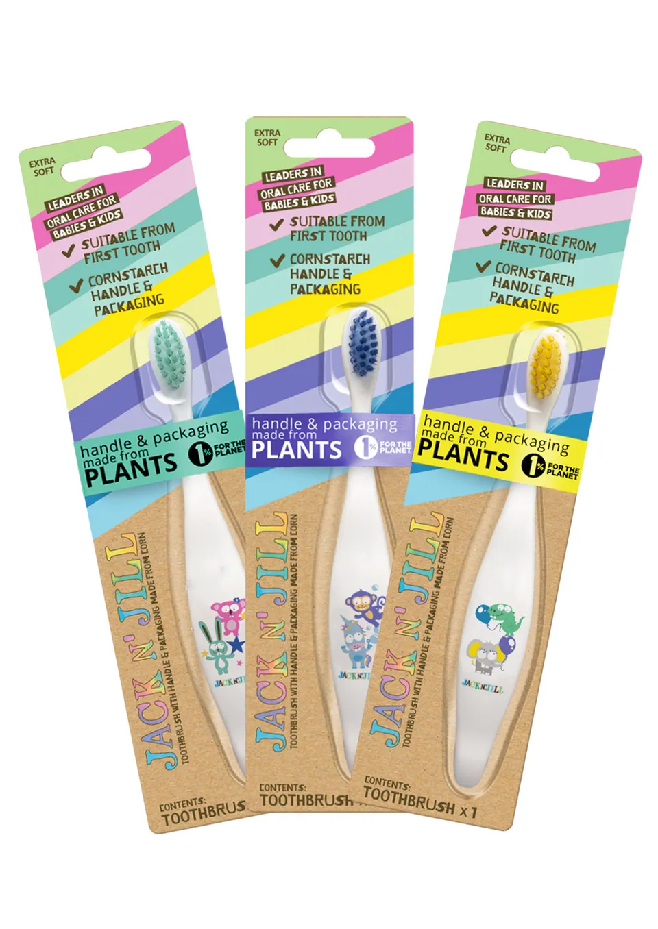 Jack N' Jill Kids - Bio Toothbrush Animal Party Fun (Style may vary) - 1pc