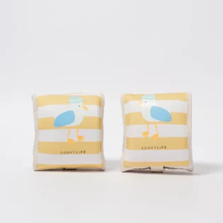 SunnyLife - Kids Neoprene Arm Bands Sid the Seagull Mustard Stripe
