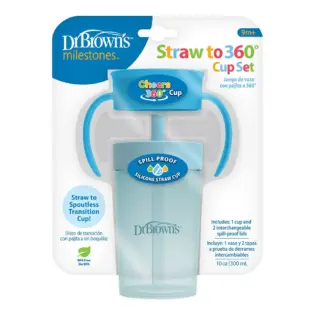 Dr. Brown's Straw to 360 Cup Set 300 ML - Ocean Blue