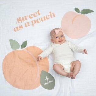 Lulujo - Baby'S First Year Blanket&Cards - Peaches