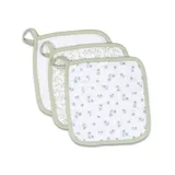 3-Pack Wash Cloths - Blueberries, White & Greenery